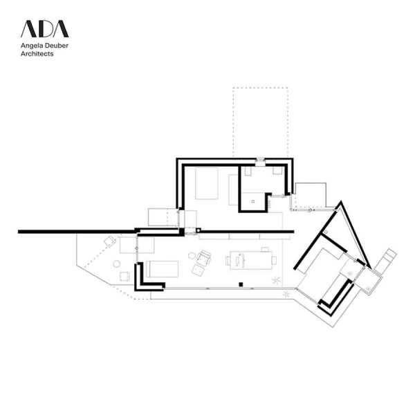 ADA Angela Deuber Architect Architects Architektin Architecture Switzerland Swiss Schweiz Zurich Zürich
Thusis Graubünden Alps Private Residential House Trapezoid Geometric Lansdcape Interconnected Mountain
