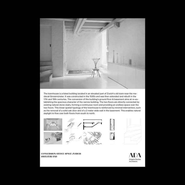ADA Angela Deuber Architect Architects Architektin Architecture Switzerland Swiss Schweiz Zurich Zürich
Conversion Umbau Office Büro Architectural office Zurich Architekturbüro Zürich